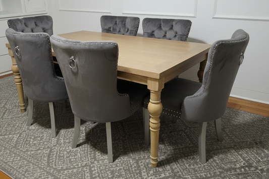 Modern 7pc Rustic Farmhouse Dining Table Set