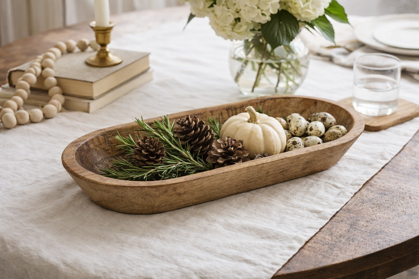 Handcrafted Oval Wooden Bowl