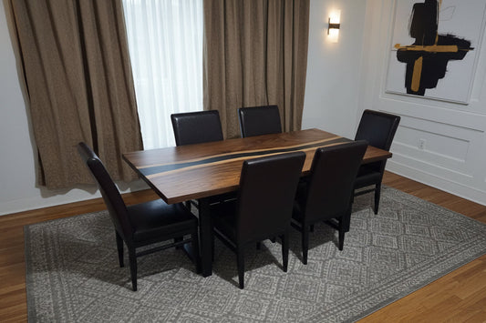 7pc Live Edge Dining Table Set