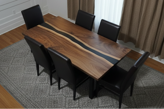 7pc Live Edge Dining Table Set