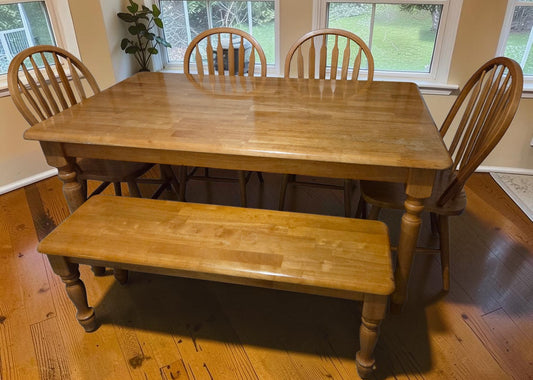5' Farmhouse Dining Table Set with Bench