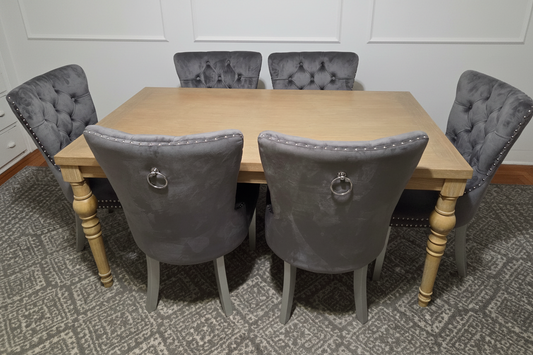 Modern 7pc Rustic Farmhouse Dining Table Set