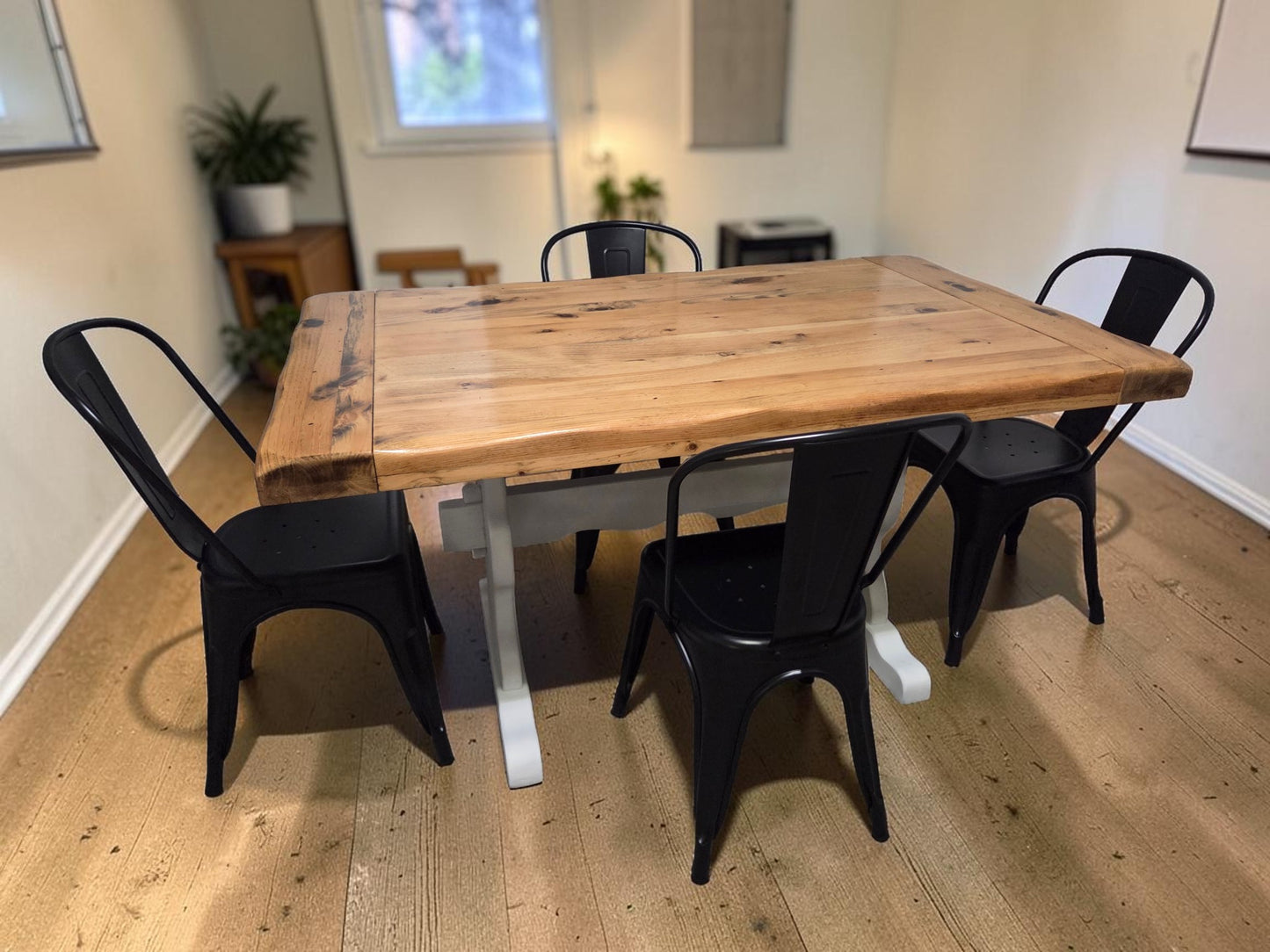 Rustic Trestle Farmhouse Table Set