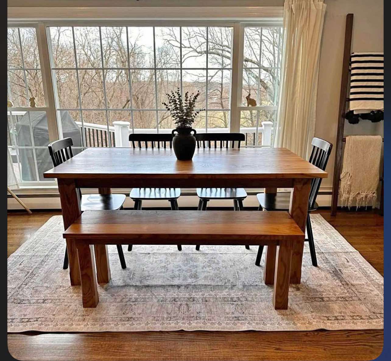 Preowned - 6' Farmhouse Dining Table 6pc Set