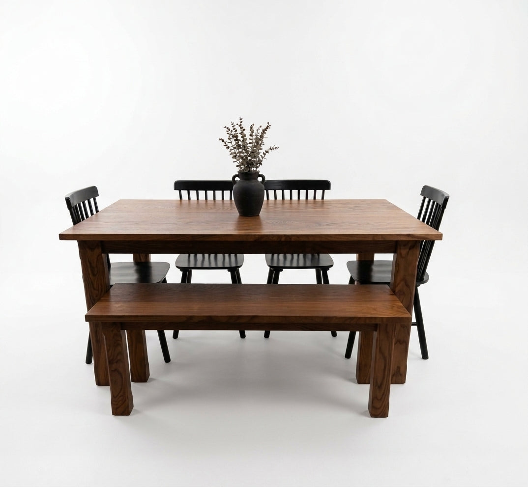 Preowned - 6' Farmhouse Dining Table 6pc Set