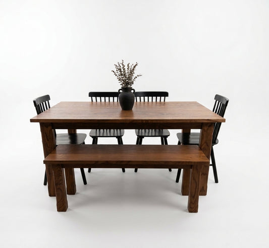 6' Farmhouse Dining Table 6pc Set