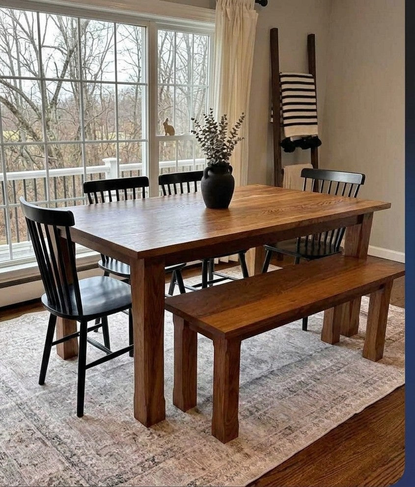 Preowned - 6' Farmhouse Dining Table 6pc Set