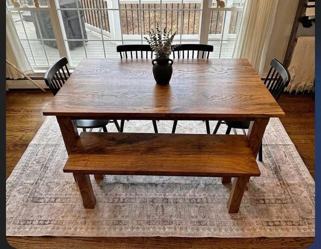 Preowned - 6' Farmhouse Dining Table 6pc Set