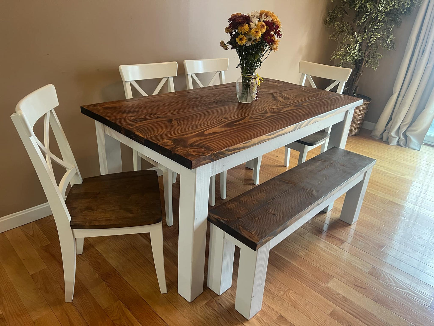 6pc Matching Farmhouse Table Set