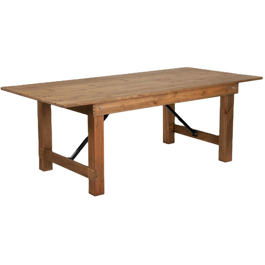 Solid Wood Brown Farmhouse Table - 3 Day Rental