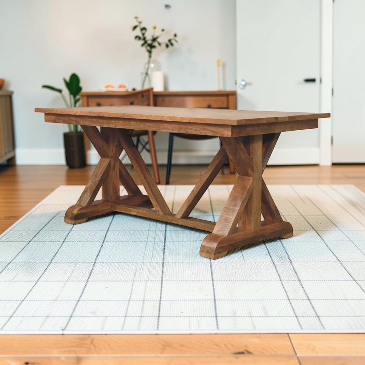 Custom Rustic X-Base Dining Table