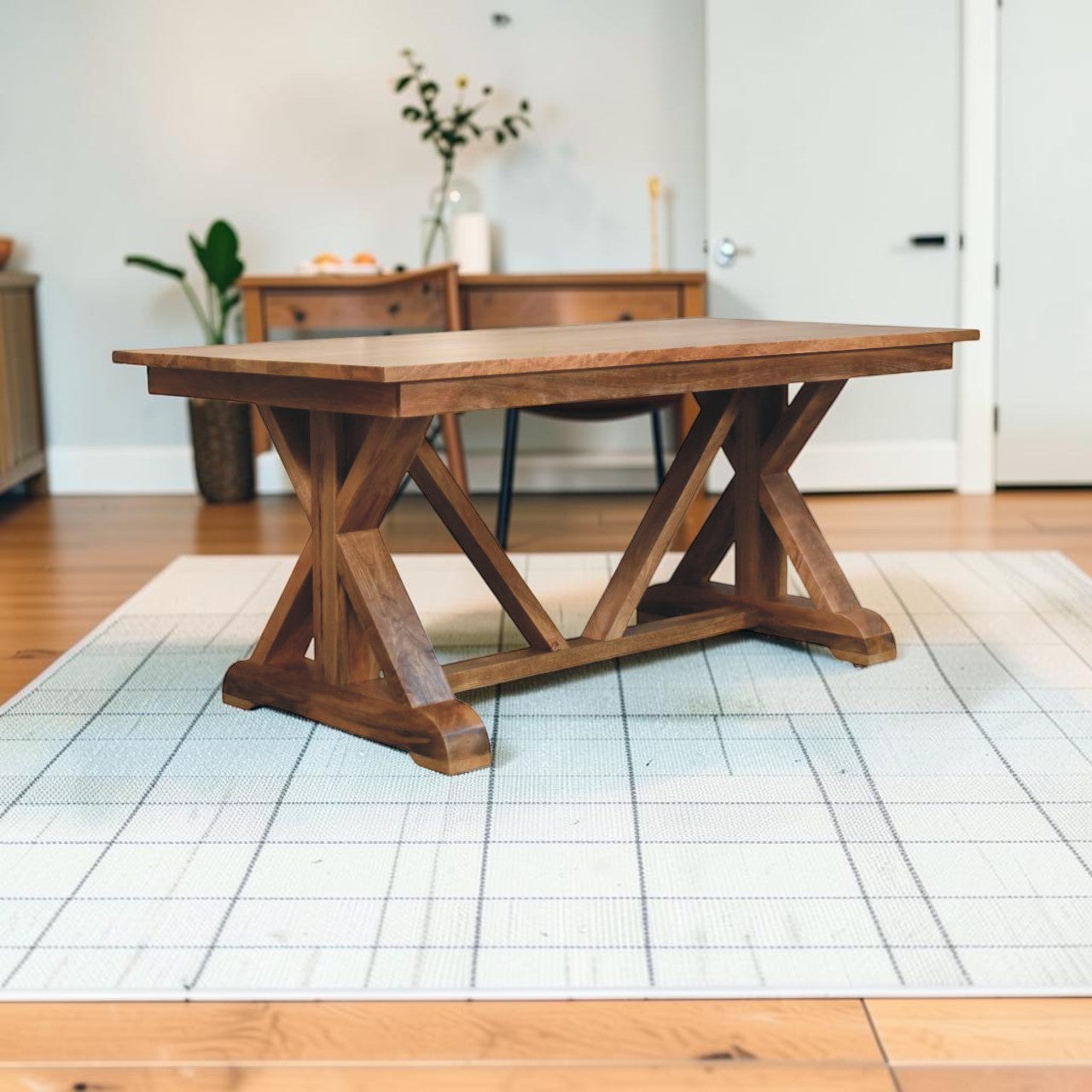 Custom Rustic X-Base Dining Table