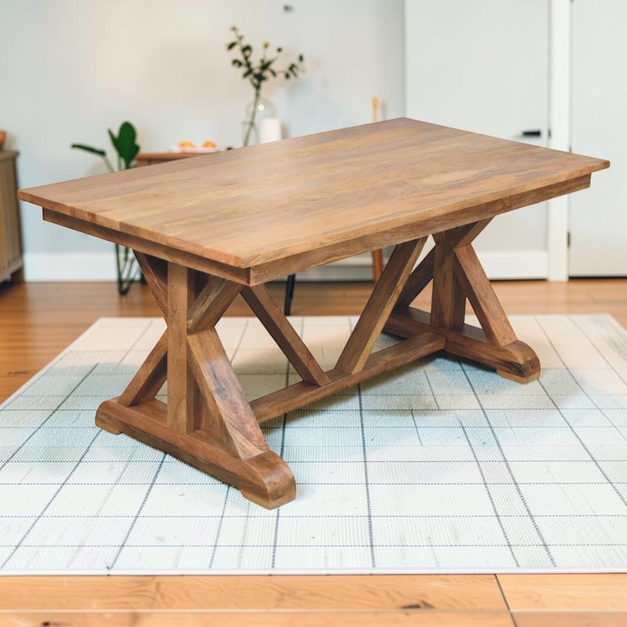 Custom Rustic X-Base Dining Table