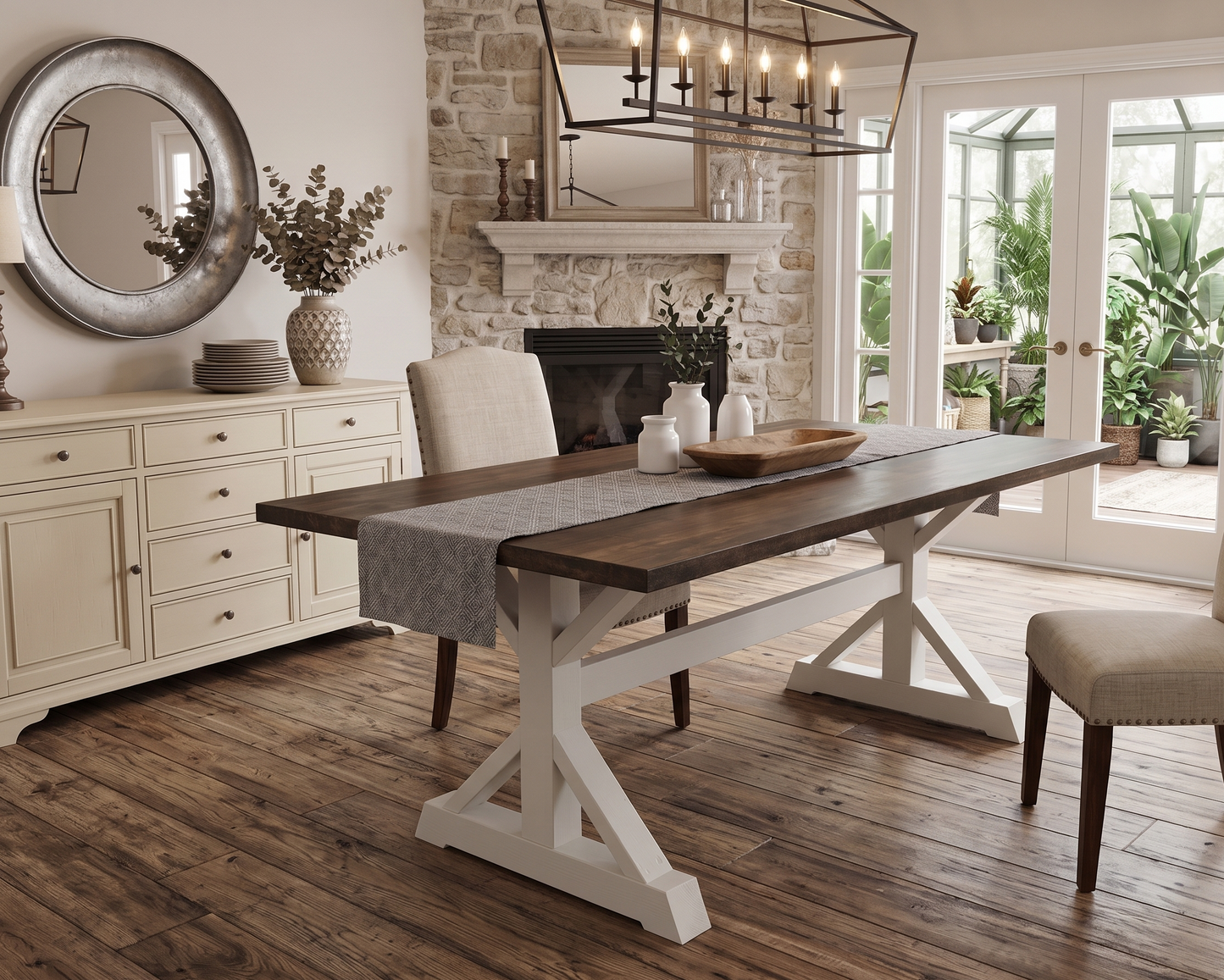 Custom Handcrafted - Maple Manor Trestle Table
