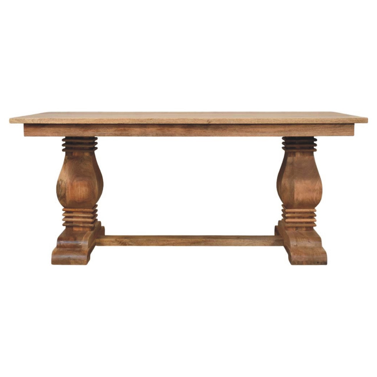 double wood pedestal table