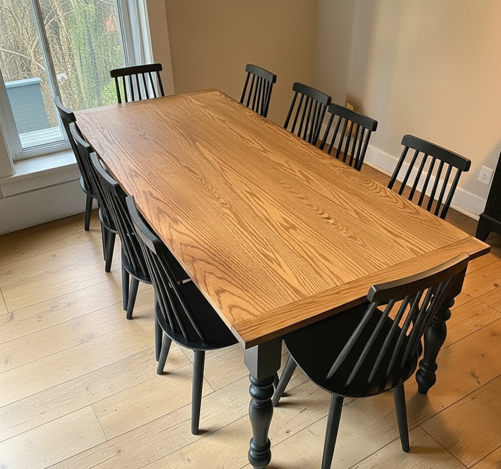 Custom Handcrafted - Oak Tavern Farm Table